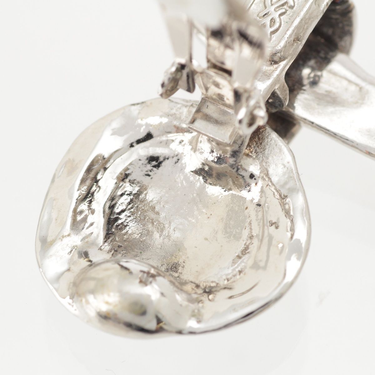 Saint Laurent Circle Hoop Earrings Vintage Silver — view 8