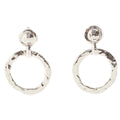Saint Laurent Circle Hoop Earrings Vintage Silver