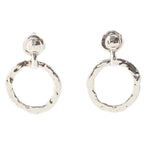 Saint Laurent Circle Hoop Earrings Vintage Silver