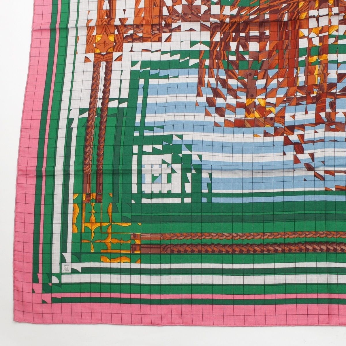 Hermes Carre Geant Cashmere Silk Coaching de Ja Vu Deja Vu Scarf Multicolor — view 4
