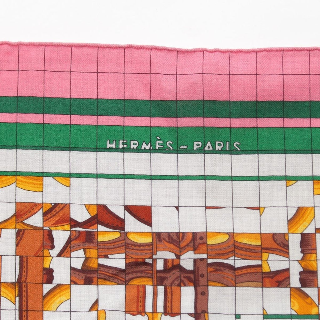 Hermes Carre Geant Cashmere Silk Coaching de Ja Vu Deja Vu Scarf Multicolor — view 7