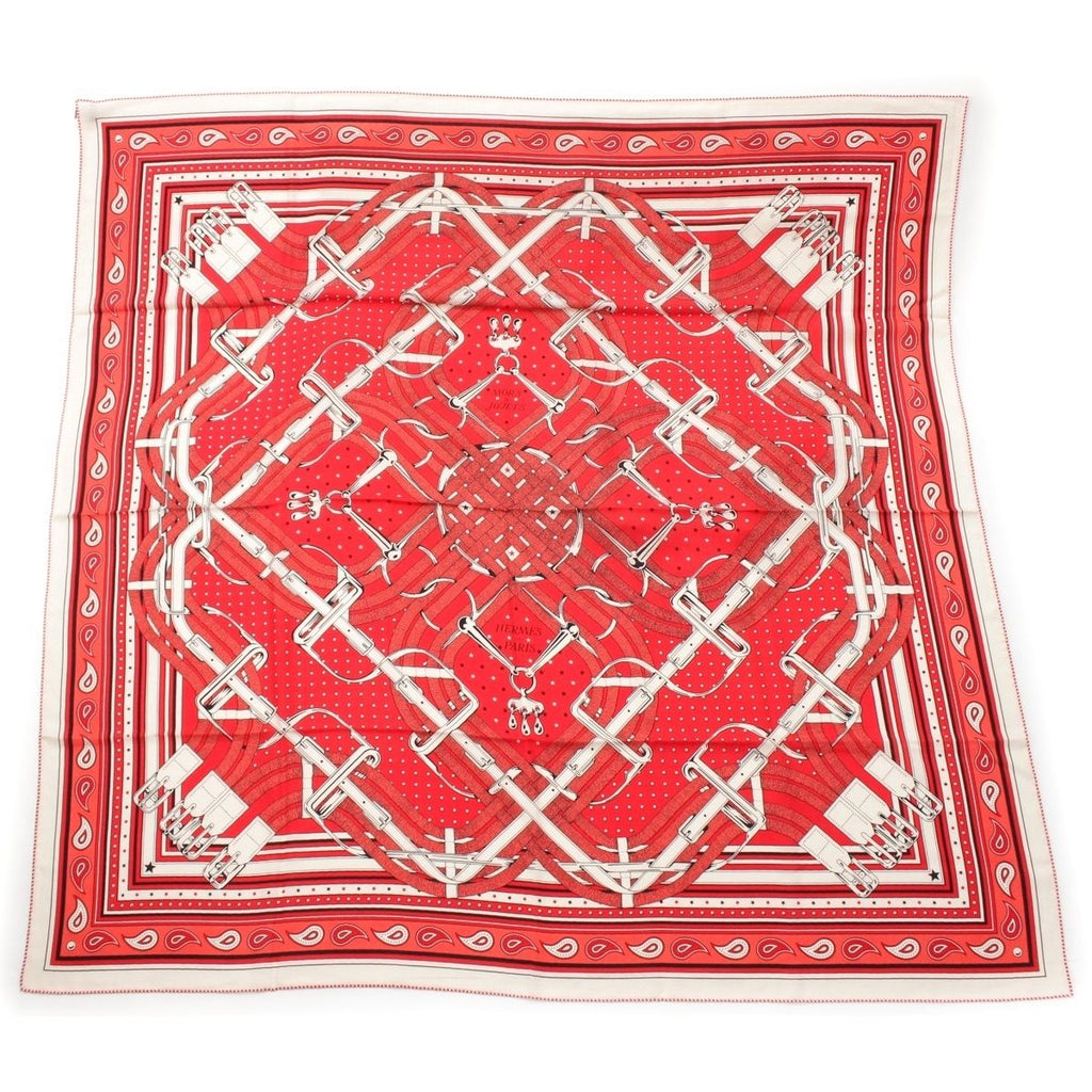 Hermes Carre Geant Cashmere Silk Mors a Jouets Bandana Horse Bit Scarf