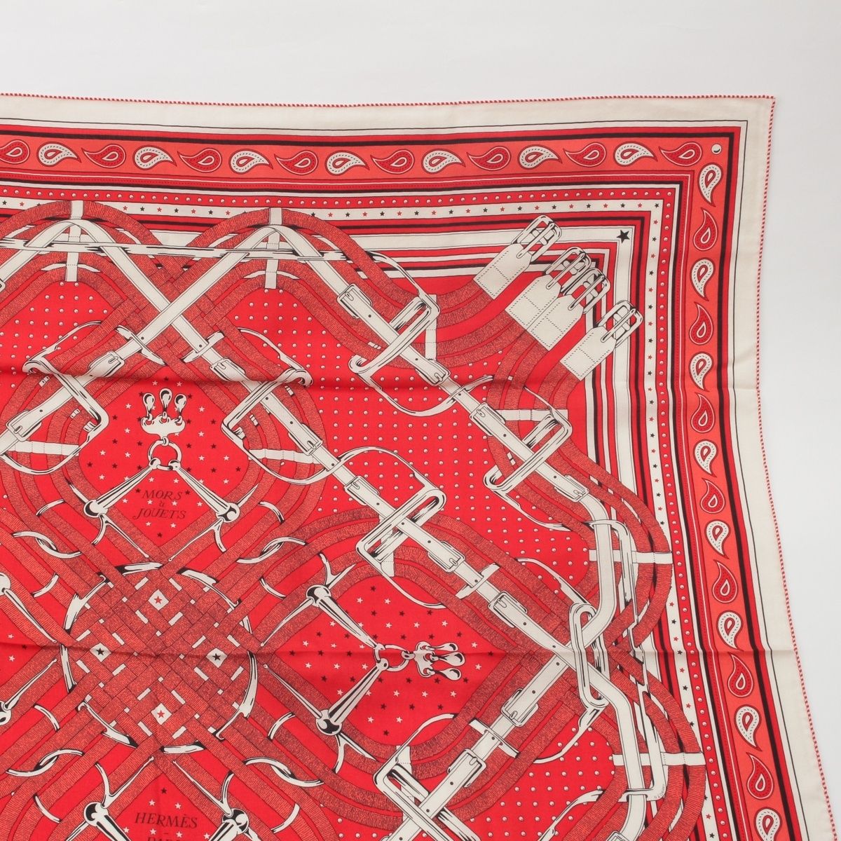 Hermes Carre Geant Cashmere Silk Mors a Jouets Bandana Horse Bit Scarf — view 3