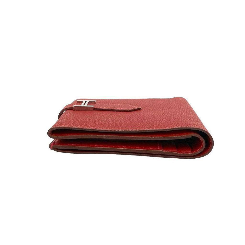 Hermes Bearn Compact Veau Epsom Bifold Wallet Mini Rouge Casaque — view 5