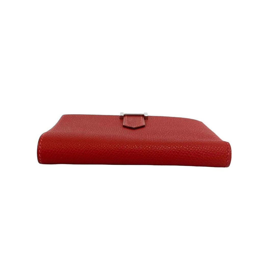 Hermes Bearn Compact Veau Epsom Bifold Wallet Mini Rouge Casaque — view 6