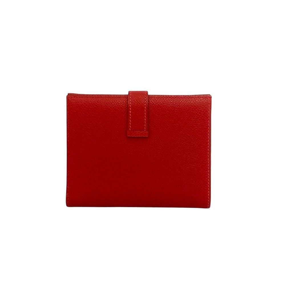 Hermes Bearn Compact Veau Epsom Bifold Wallet Mini Rouge Casaque — view 2