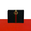 Gucci Vintage Sherry Line Micro GG Leather Bifold Wallet Mini Black