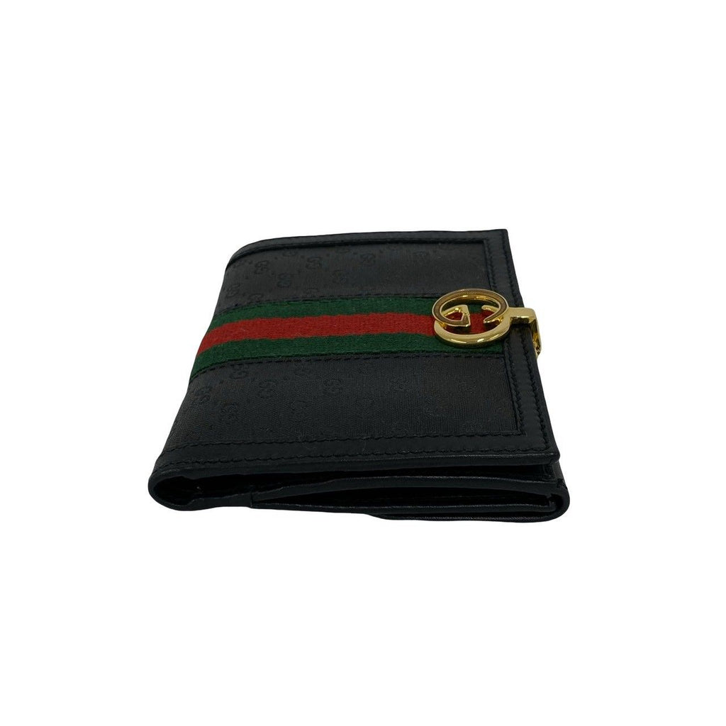 Gucci Vintage Sherry Line Micro GG Leather Bifold Wallet Mini Black — view 5