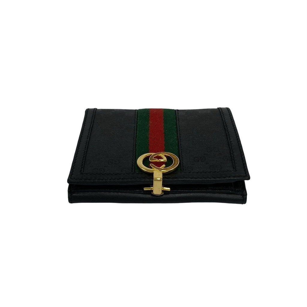 Gucci Vintage Sherry Line Micro GG Leather Bifold Wallet Mini Black — view 3
