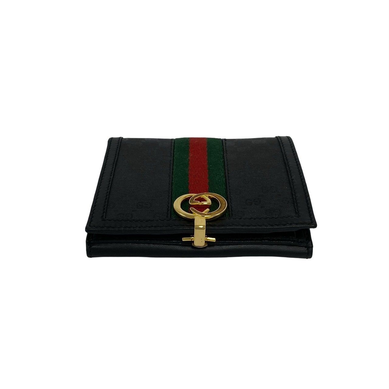 Gucci Vintage Sherry Line Micro GG Leather Bifold Wallet Mini Black — view 3