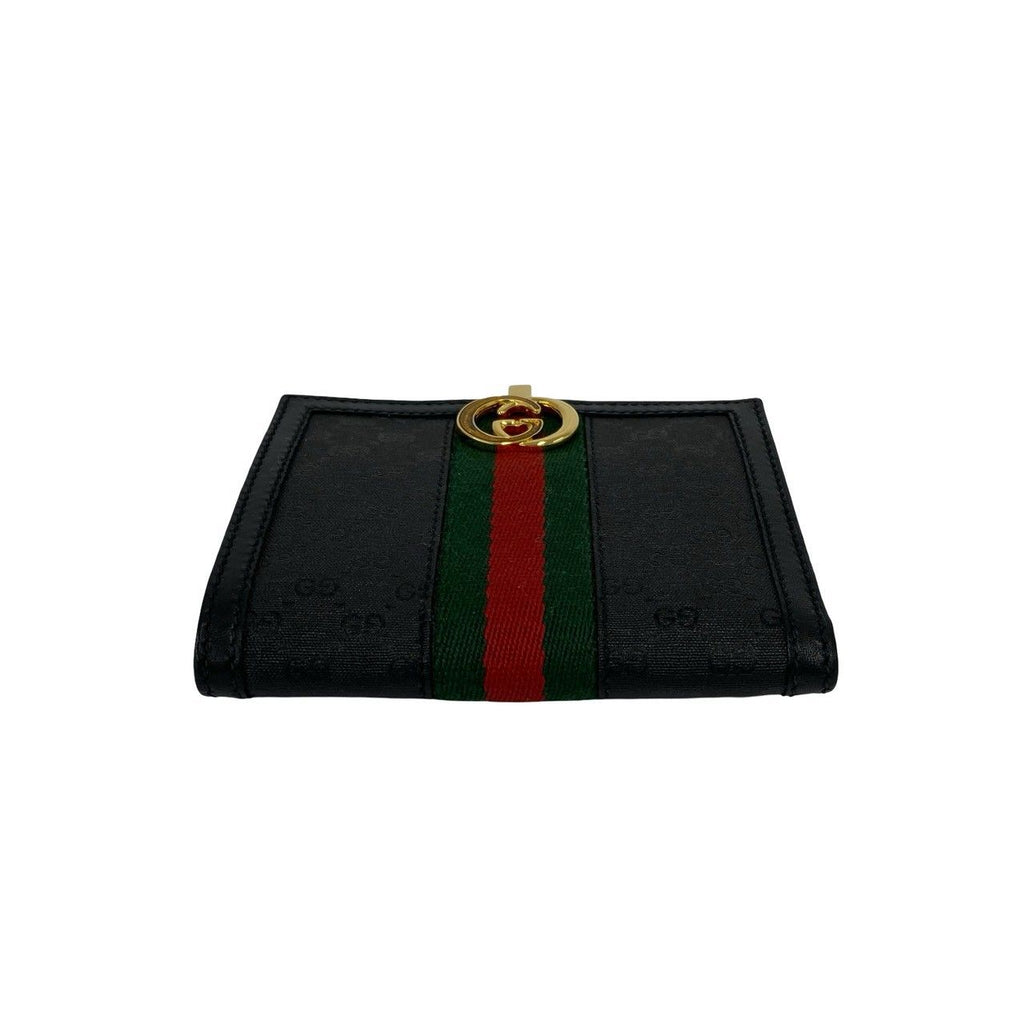 Gucci Vintage Sherry Line Micro GG Leather Bifold Wallet Mini Black — view 6