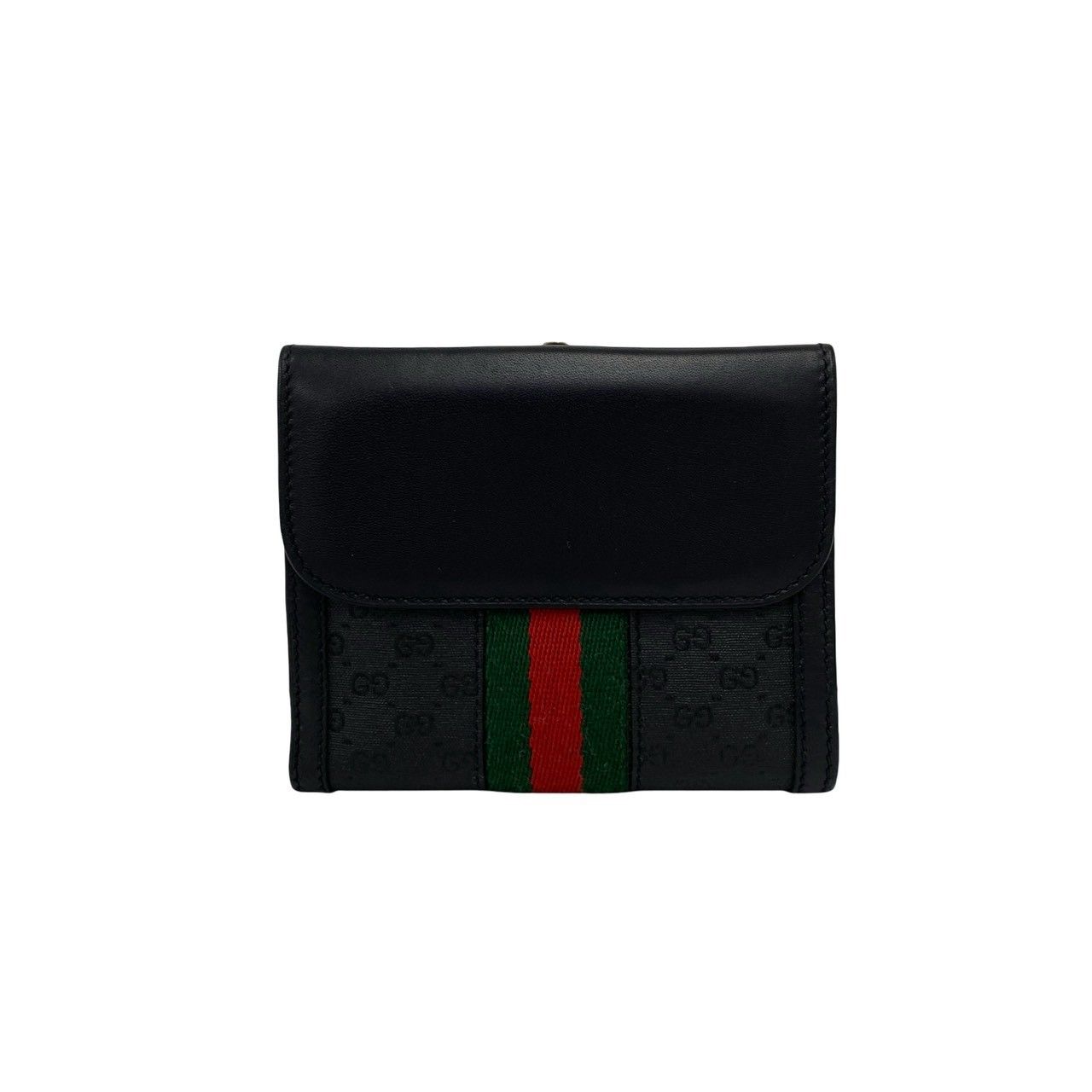 Gucci Vintage Sherry Line Micro GG Leather Bifold Wallet Mini Black — view 2