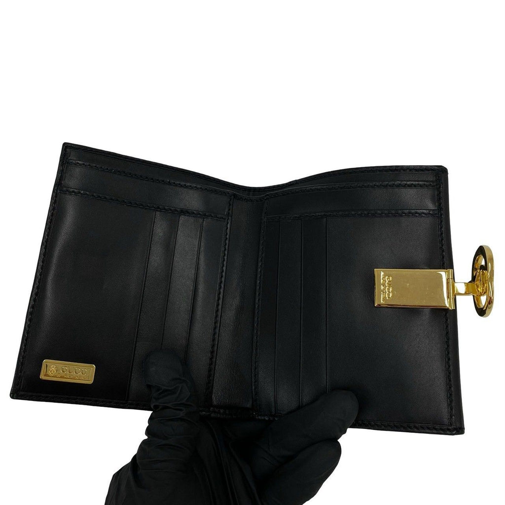 Gucci Vintage Sherry Line Micro GG Leather Bifold Wallet Mini Black — view 7