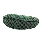 Gucci GG Logo Pattern Canvas Leather Shoulder Bag Green Black — view 8