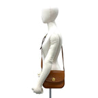 Celine Vintage Logo Star Ball Leather Shoulder Bag Pochette Brown — view 2