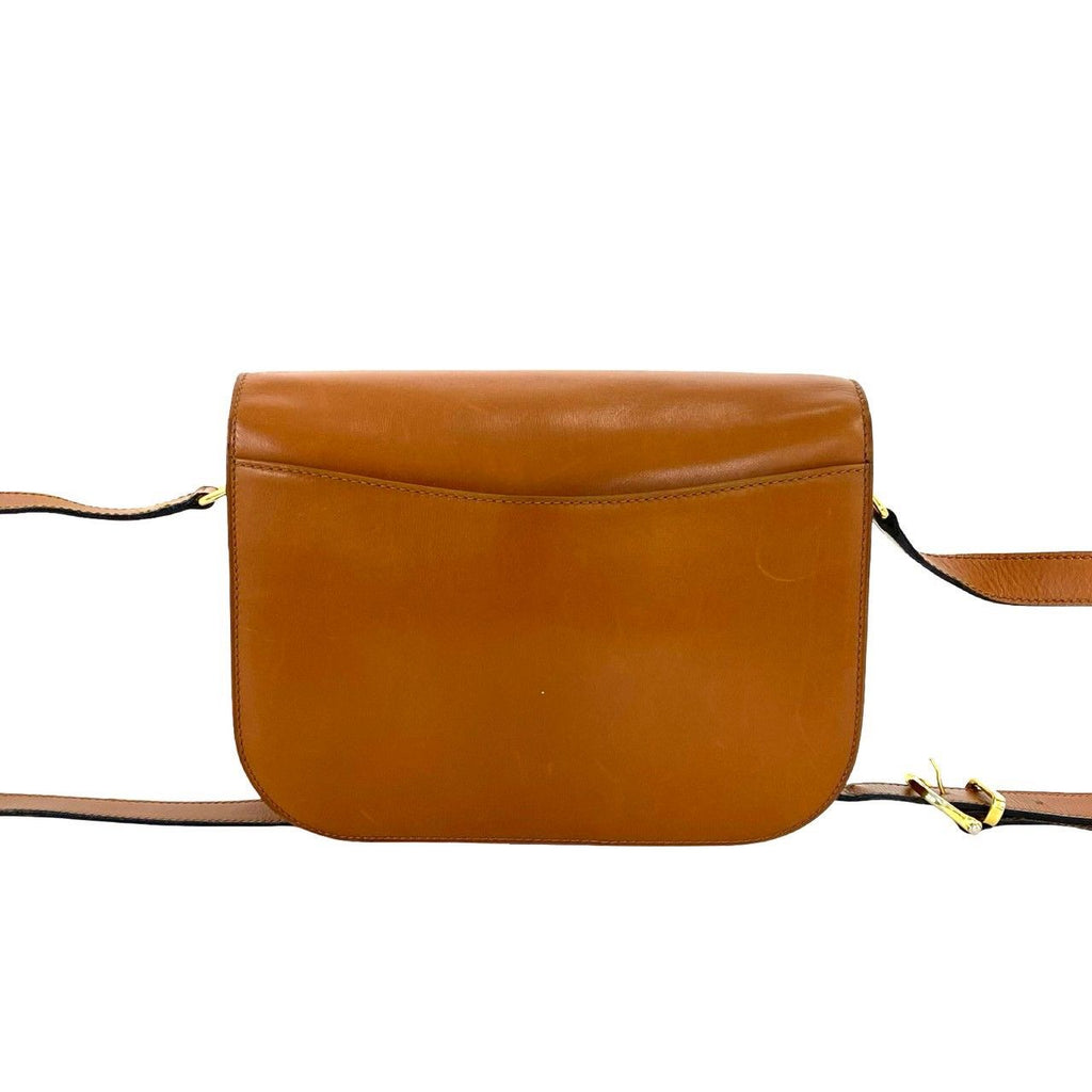 Celine Vintage Logo Star Ball Leather Shoulder Bag Pochette Brown — view 3