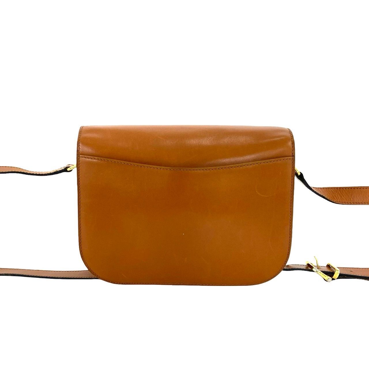 Celine Vintage Logo Star Ball Leather Shoulder Bag Pochette Brown — view 3