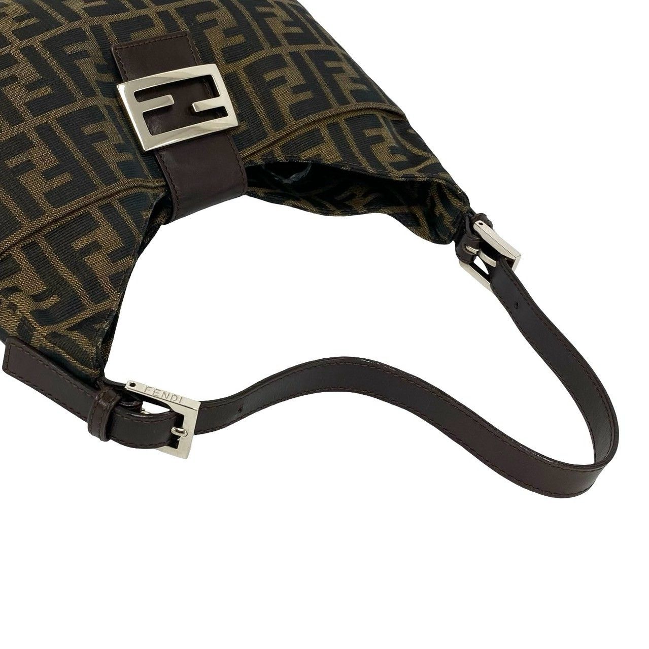 Fendi Vintage Zucca FF Pattern Canvas Leather Shoulder Bag Brown — view 4