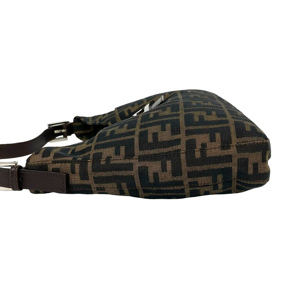 Fendi Vintage Zucca FF Pattern Canvas Leather Shoulder Bag Brown — view 5