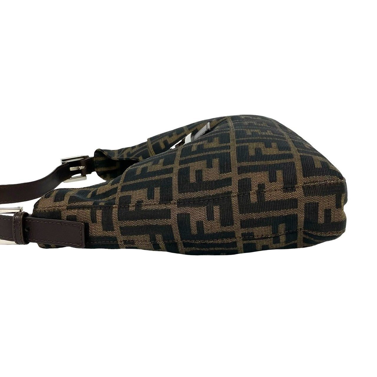 Fendi Vintage Zucca FF Pattern Canvas Leather Shoulder Bag Brown — view 5