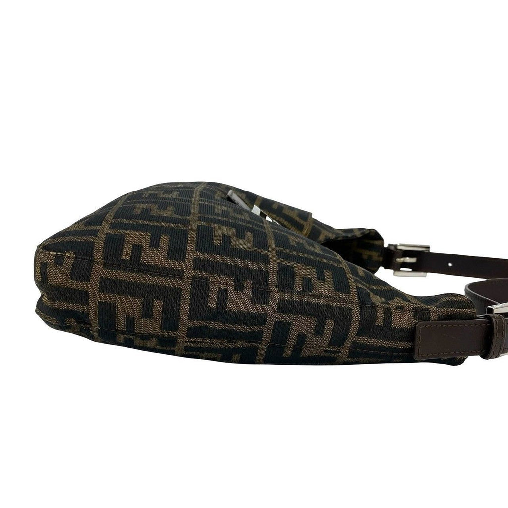 Fendi Vintage Zucca FF Pattern Canvas Leather Shoulder Bag Brown — view 6