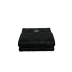 Chanel Quilted CC Logo Lambskin Leather Trifold Wallet Mini Black — view 3