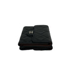 Chanel Quilted CC Logo Lambskin Leather Trifold Wallet Mini Black — view 5