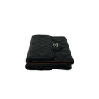 Chanel Quilted CC Logo Lambskin Leather Trifold Wallet Mini Black — view 4