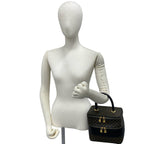 Celine Vintage Macadam Blason Pattern Triomphe Leather Handbag Vanity Bag Brown — view 2