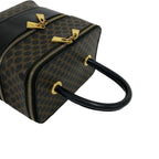 Celine Vintage Macadam Blason Pattern Triomphe Leather Handbag Vanity Bag Brown — view 4
