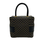 Celine Vintage Macadam Blason Pattern Triomphe Leather Handbag Vanity Bag Brown — view 3