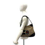 Gucci Sherry Line GG Pattern Logo Horsebit Canvas Leather Shoulder Bag Brown — view 2