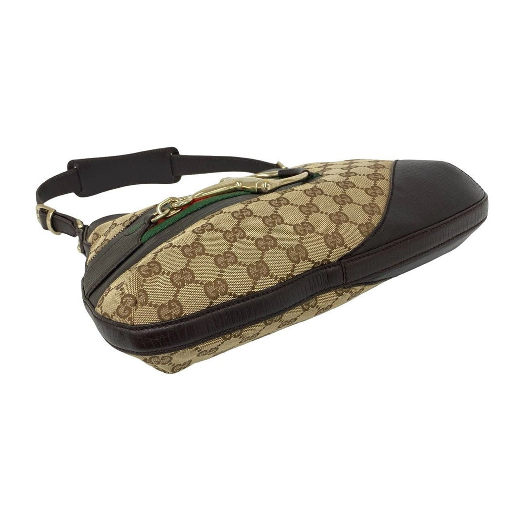 Gucci Sherry Line GG Pattern Logo Horsebit Canvas Leather Shoulder Bag Brown — view 7