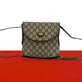 Gucci Vintage Plus Logo Leather Shoulder Bag Crossbody Pochette Brown