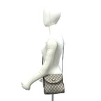 Gucci Vintage Plus Logo Leather Shoulder Bag Crossbody Pochette Brown — view 2