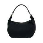 Prada Triangle Logo Tessuto Nylon Saffiano Leather Shoulder Bag Black — view 3
