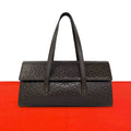 Celine C Macadam Triomphe Logo Pattern Embossed Leather Mini Boston Bag Brown