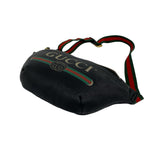 Gucci Print Small Belt Sherry Line Leather Bag Waist Pouch Black — view 8