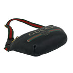 Gucci Print Small Belt Sherry Line Leather Bag Waist Pouch Black — view 7