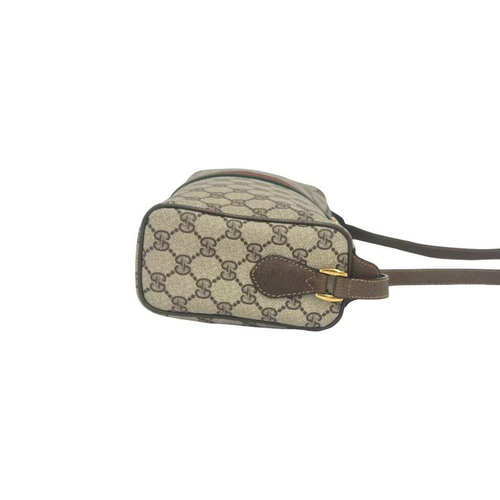 Gucci Vintage Sherry Line GG Logo Pattern Leather Shoulder Bag Pochette Brown — view 6