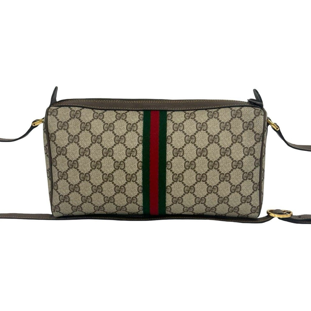 Gucci Vintage Sherry Line GG Logo Pattern Leather Shoulder Bag Pochette Brown — view 3