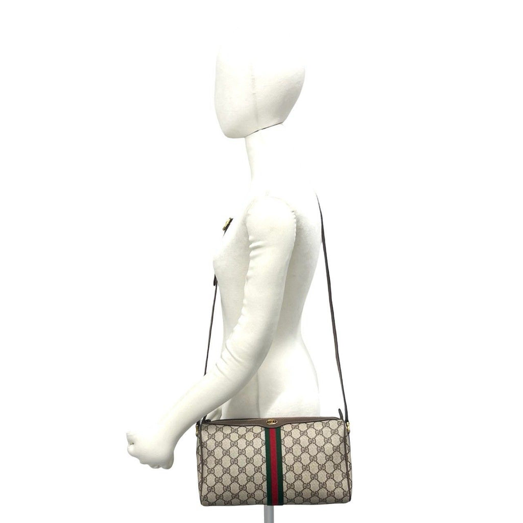 Gucci Vintage Sherry Line GG Logo Pattern Leather Shoulder Bag Pochette Brown — view 2