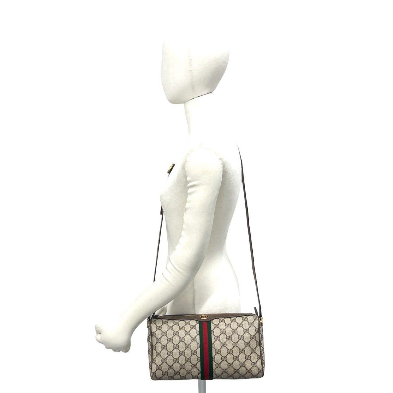 Gucci Vintage Sherry Line GG Logo Pattern Leather Shoulder Bag Pochette Brown — view 2