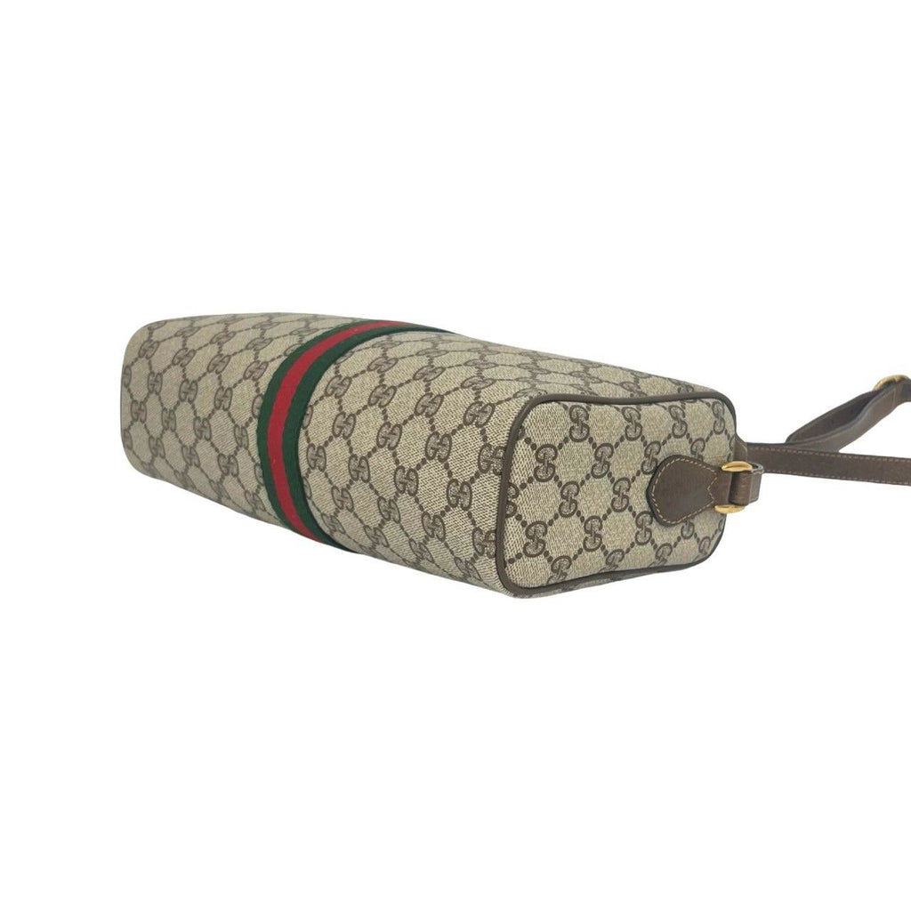 Gucci Vintage Sherry Line GG Logo Pattern Leather Shoulder Bag Pochette Brown — view 8