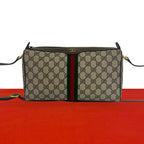 Gucci Vintage Sherry Line GG Logo Pattern Leather Shoulder Bag Pochette Brown