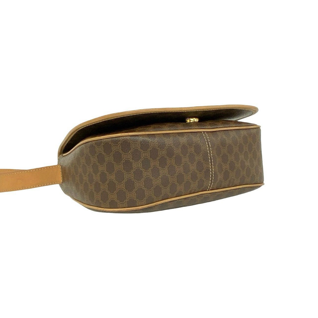 Celine Vintage Macadam Blason Pattern Triomphe Leather Shoulder Bag Pochette — view 7