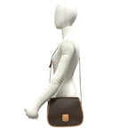 Celine Vintage Macadam Blason Pattern Triomphe Leather Shoulder Bag Pochette — view 2