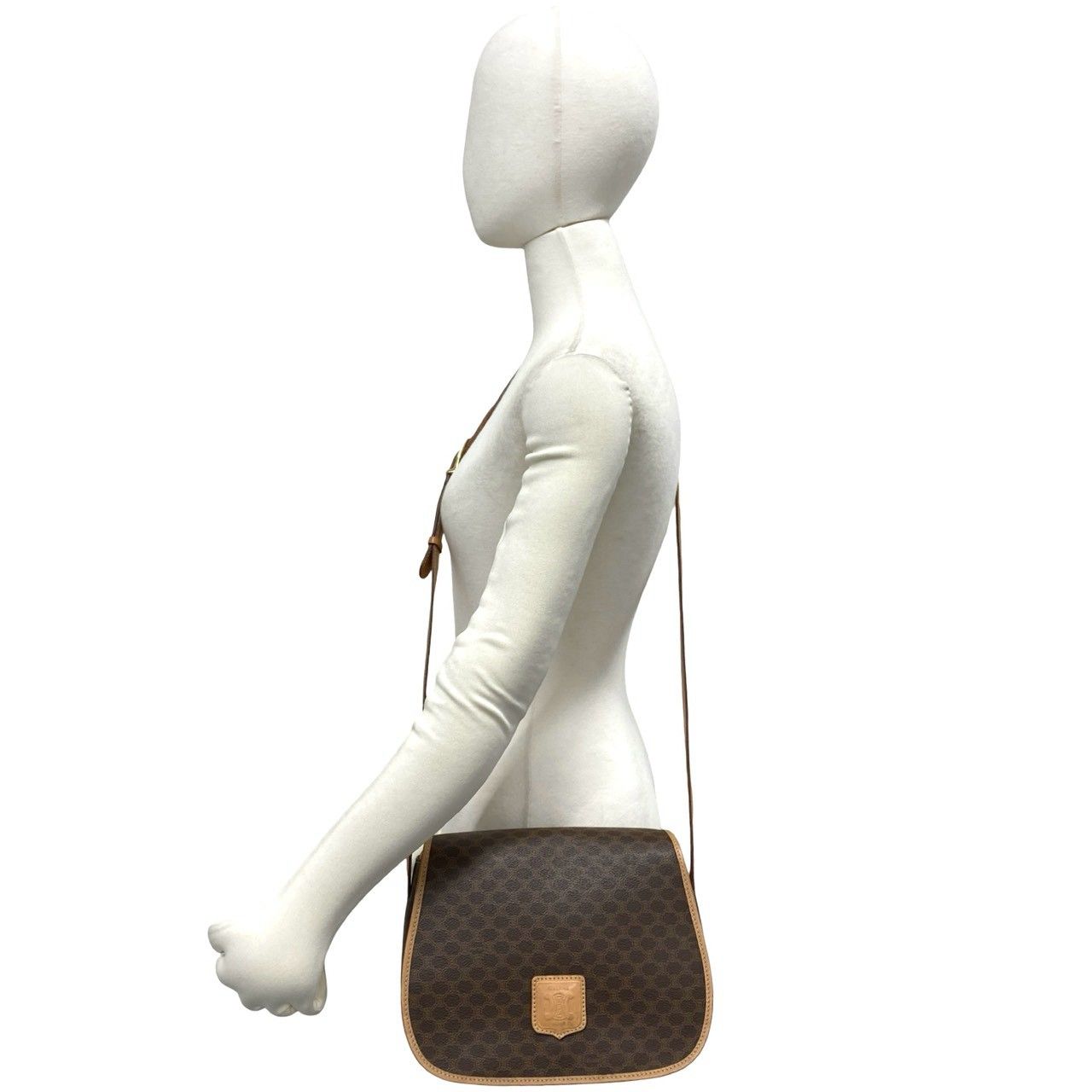 Celine Vintage Macadam Blason Pattern Triomphe Leather Shoulder Bag Pochette — view 2