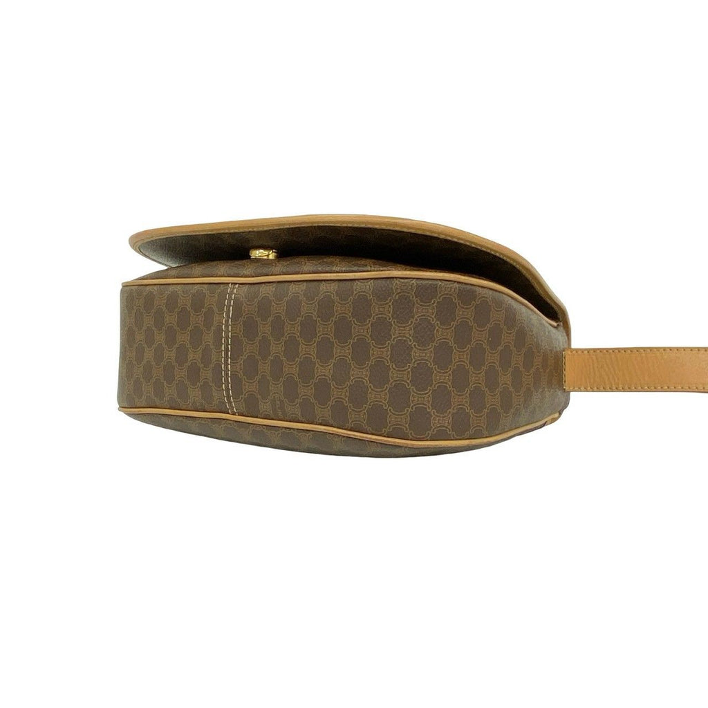 Celine Vintage Macadam Blason Pattern Triomphe Leather Shoulder Bag Pochette — view 8