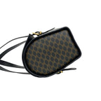 Celine Macadam Blason Pattern Triomphe Logo Leather Mini Boston Bag Brown — view 5
